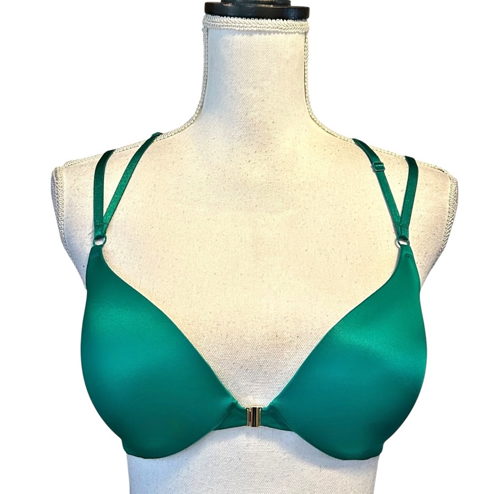 Victoria’s Secret 32D SO OBSESSED Front Closure Push‎ Up Bra in Green
